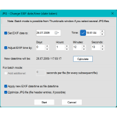 Change/Adjust EXIF Date dialog