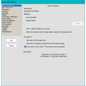 Settings: Start/Exit tab