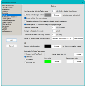 Settings: Editing tab