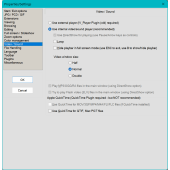 Settings: Video/Sound tab
